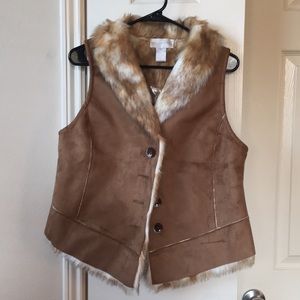 NWOT Faux fur/ leather vest